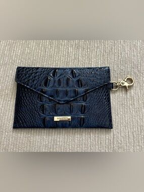Brahmin Sapphire Ombre Melbourne Mini Envelope Case Wallet Key Pouch